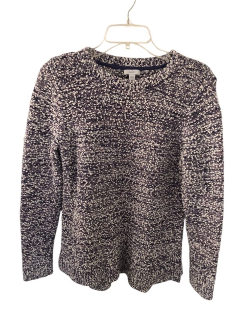 Cozy J. Jill Small Pebbled Mixed Yarn Pullover Purple Lilac Chunky Knit Size